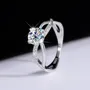 Round Cut Moissanite Diamond White 925 Sterling Silver Art Deco Engagement Ring