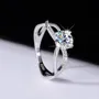 Round Cut Moissanite Diamond White 925 Sterling Silver Art Deco Engagement Ring