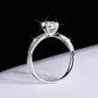 Round Cut Moissanite Diamond White 925 Sterling Silver Art Deco Engagement Ring