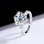 Round Cut Moissanite Diamond White 925 Sterling Silver Classic Engagement Ring