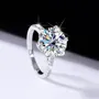 Round Cut Moissanite Diamond White 925 Sterling Silver Classic Engagement Ring