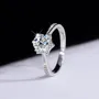 Round Cut Moissanite Diamond White 925 Sterling Silver Halo Engagement Ring