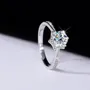 Round Cut Moissanite Diamond White 925 Sterling Silver Halo Engagement Ring