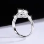Round Cut Moissanite Diamond White 925 Sterling Silver Art Deco Engagement Ring