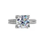 Round Cut Moissanite Diamond White 925 Sterling Silver Classic Engagement Ring