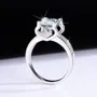 Round Cut Moissanite Diamond White 925 Sterling Silver Classic Engagement Ring