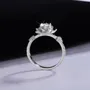Round Cut Moissanite Diamond White 925 Sterling Silver Art Deco Engagement Ring