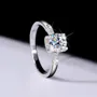 Round Cut Moissanite Diamond White 925 Sterling Silver Classic Engagement Ring