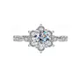 Round Cut Moissanite Diamond White 925 Sterling Silver Halo Engagement Ring