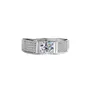 Round Cut Moissanite Diamond White 925 Sterling Silver Men's Ring