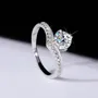 Round Cut Moissanite Diamond White 925 Sterling Silver Classic Engagement Ring