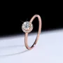 Round Cut Moissanite Diamond White Rose Gold 925 Sterling Silver Halo Engagement Ring