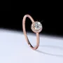 Round Cut Moissanite Diamond White Rose Gold 925 Sterling Silver Halo Engagement Ring