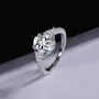 Oval Cut Moissanite Diamond White 925 Sterling Silver 3-Stone Engagement Ring