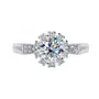 Round Cut Moissanite Diamond White 925 Sterling Silver Halo Engagement Ring