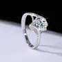Round Cut Moissanite Diamond White 925 Sterling Silver Solitaire Engagement Ring
