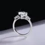 Heart Cut Moissanite Diamond White 925 Sterling Silver 3-Stone Engagement Ring