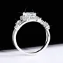 Round Cut Moissanite Diamond White 925 Sterling Silver Halo Engagement Ring