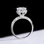 Round Cut Moissanite Diamond White 925 Sterling Silver Halo Engagement Ring