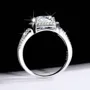 Round Cut Moissanite Diamond White 925 Sterling Silver Halo Engagement Ring