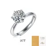 Round Cut Moissanite Diamond White 925 Sterling Silver Adjustable Size Solitaire Engagement Ring