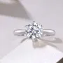 Round Cut Moissanite Diamond White 925 Sterling Silver Solitaire Engagement Ring