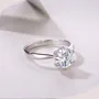 Round Cut Moissanite Diamond White 925 Sterling Silver Solitaire Engagement Ring