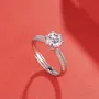 Round Cut Moissanite Diamond White 925 Sterling Silver Adjustable Size Engagement Ring