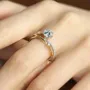 Round Cut Moissanite Diamond White 925 Sterling Silver Yellow Gold Engagement Ring