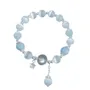 Light Blue Opal Crystal 925 Sterling Silver 7" Bracelet