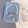 Light Blue Opal Crystal 925 Sterling Silver 7" Bracelet