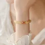Yellow Crystal 925 Sterling Silver Yellow Gold 7" Bracelet