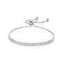 Round Diamond White 925 Sterling Silver Adjustable Bracelet