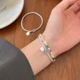 Good Luck 5 Smiley Faces 925 Sterling Silver 6" Bracelet