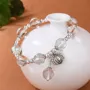 Crystal Quartz 925 Sterling Silver 7.1 Inches Bracelet