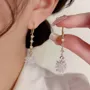 Crystal Yellow Gold Drop Earrings