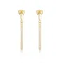 Diamond White Yellow Gold 925 Sterling Silver Drop Earrings