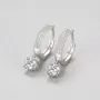 Round Diamond White 925 Sterling Silver Drop Earrings