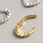 Round Diamond White 925 Sterling Silver Yellow Gold Hoop Earrings
