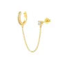 Round Diamond White 925 Sterling Silver Yellow Gold Threader Earrings