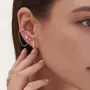 Round Diamond White 925 Sterling Silver Yellow Gold Threader Earrings