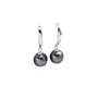Round Black Pearl 925 Sterling Silver Drop Earrings