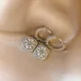Round Diamond White 925 Sterling Silver Halo Drop Earrings