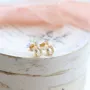 Pear 925 Sterling Silver Crystal Quartz Yellow Gold Stud Earrings