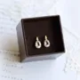 Pear 925 Sterling Silver Crystal Quartz Yellow Gold Stud Earrings
