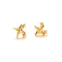 Yellow Gold 925 Sterling Silver Stud Earrings