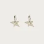 925 Sterling Silver Needle Star Hoop Earrings