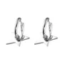 925 Sterling Silver Needle Star Hoop Earrings