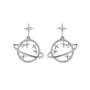 Platinum Plated Celestial Drop Earrings