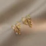18K Gold Plated 925 Sterling Silver Bow Stud Earrings